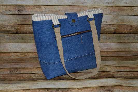 Denim Bags - Caramel & Cream I